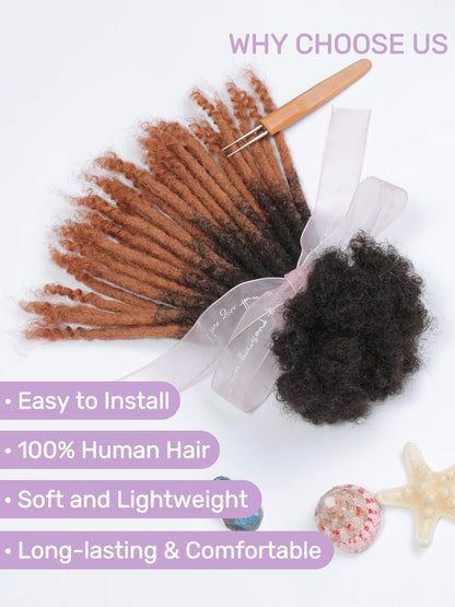 ombre 1b30 human hair loc extensions curly ends