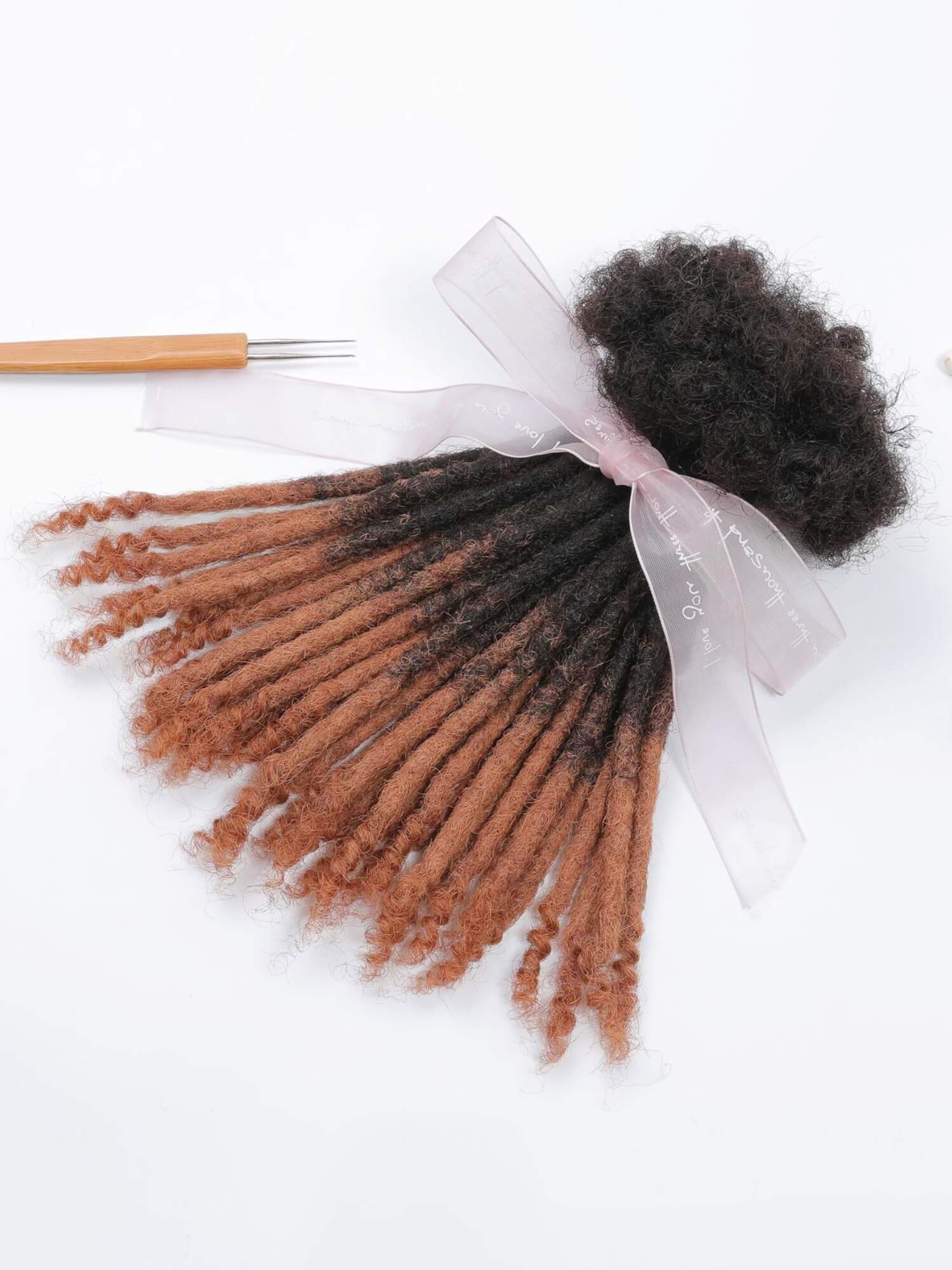 ombre 1b30 human hair loc extensions with curly ends