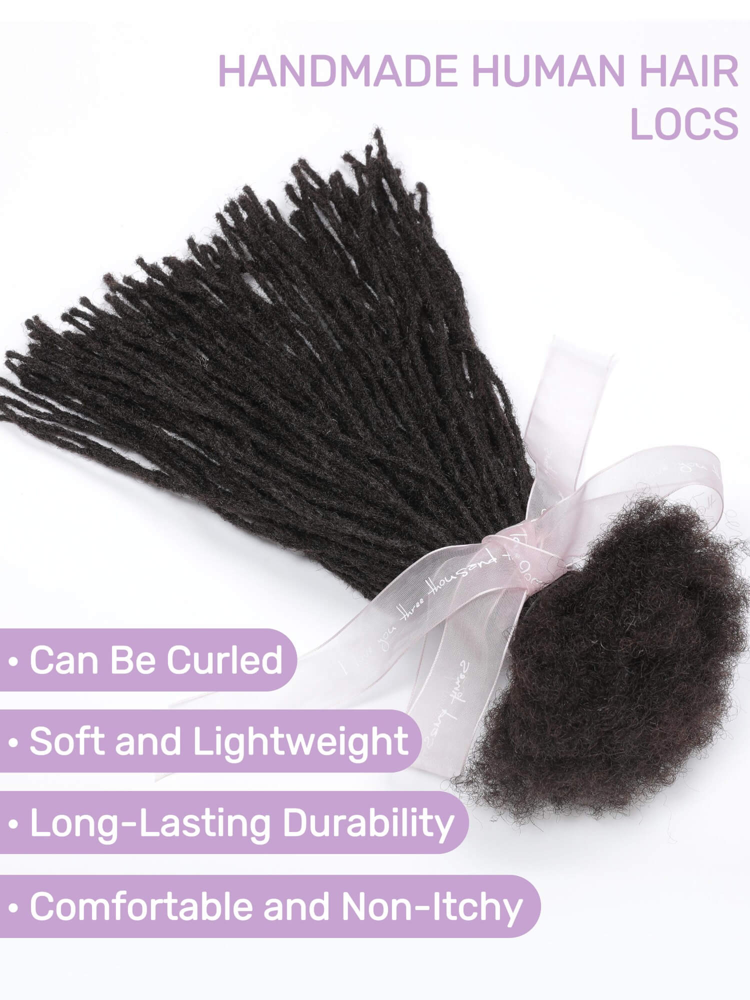 sister human hair loc extensions natural black color