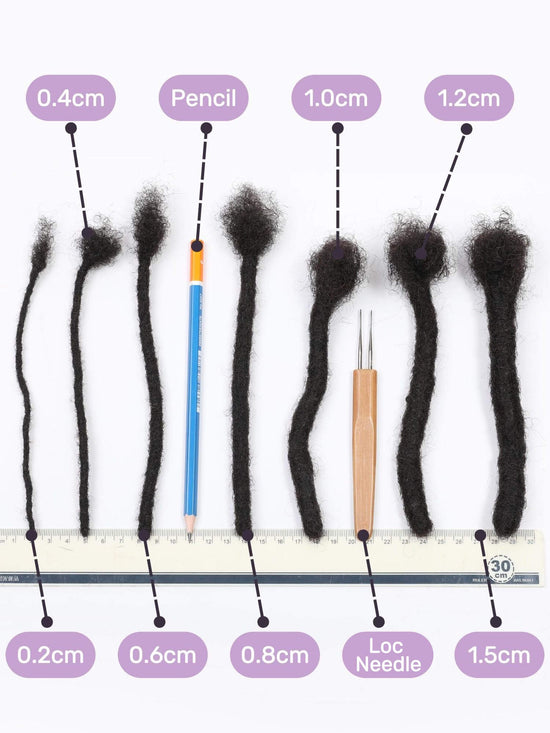 100 Locs Bundle of Standard Loc Extensions Handmade 100% Human Hair – D.E