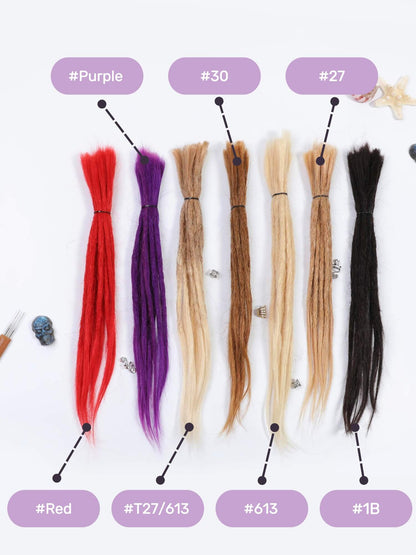 straight human hair dreadlock extensions single end