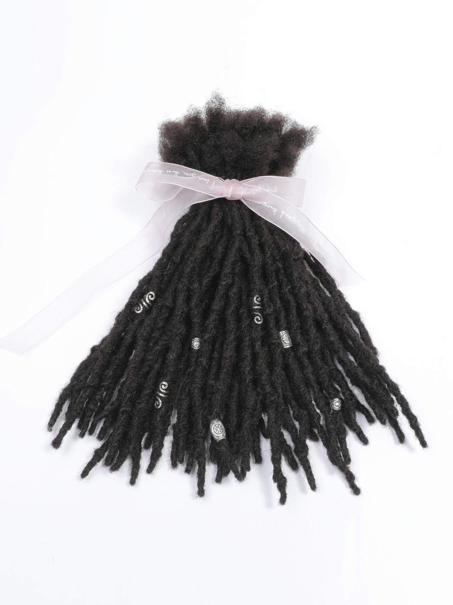 textured interlocked human hair loc extensions natural black 70 locs bundle