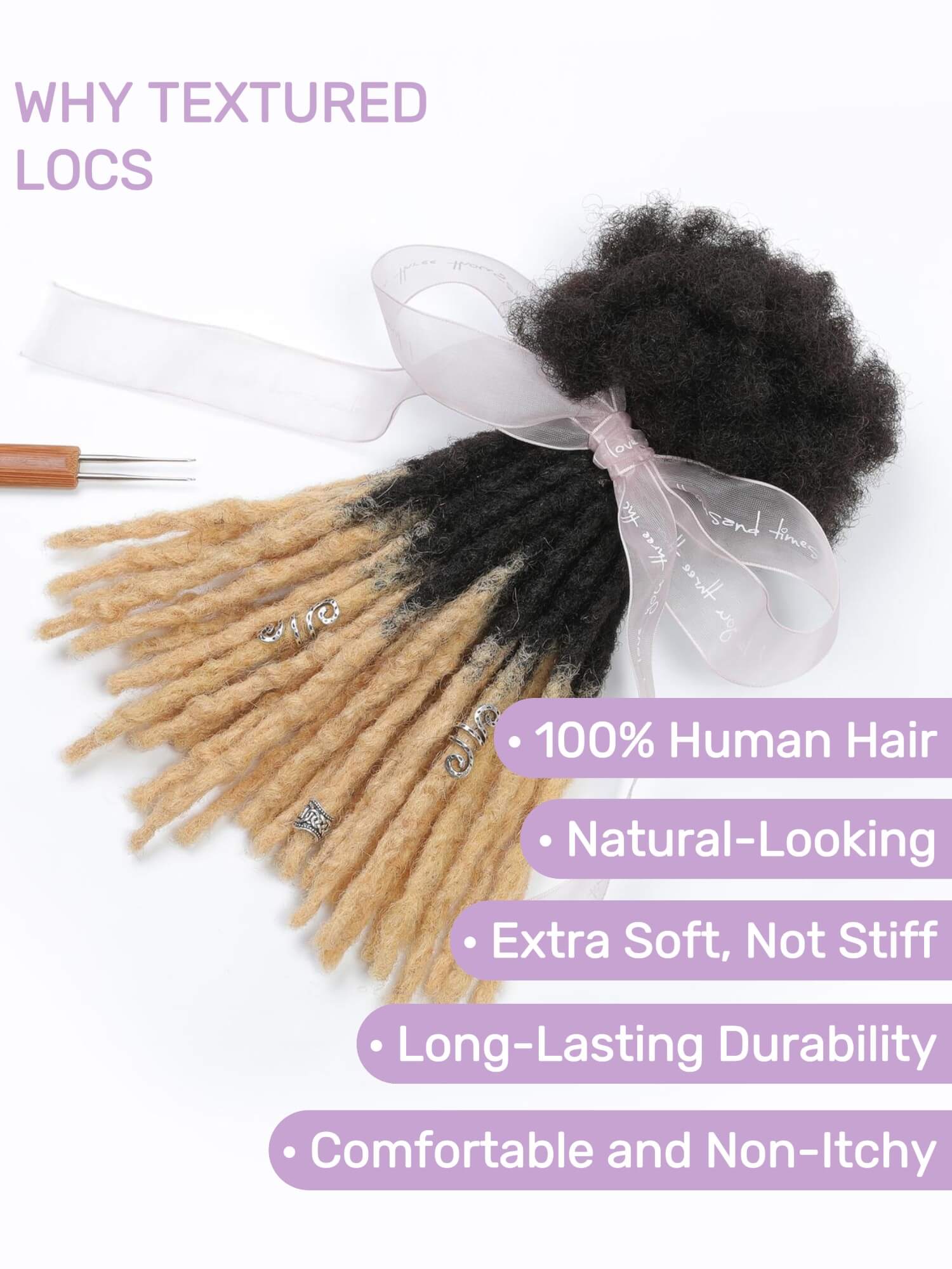 textured loc extensions human hair honey blonde tips
