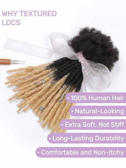 textured loc extensions human hair honey blonde tips