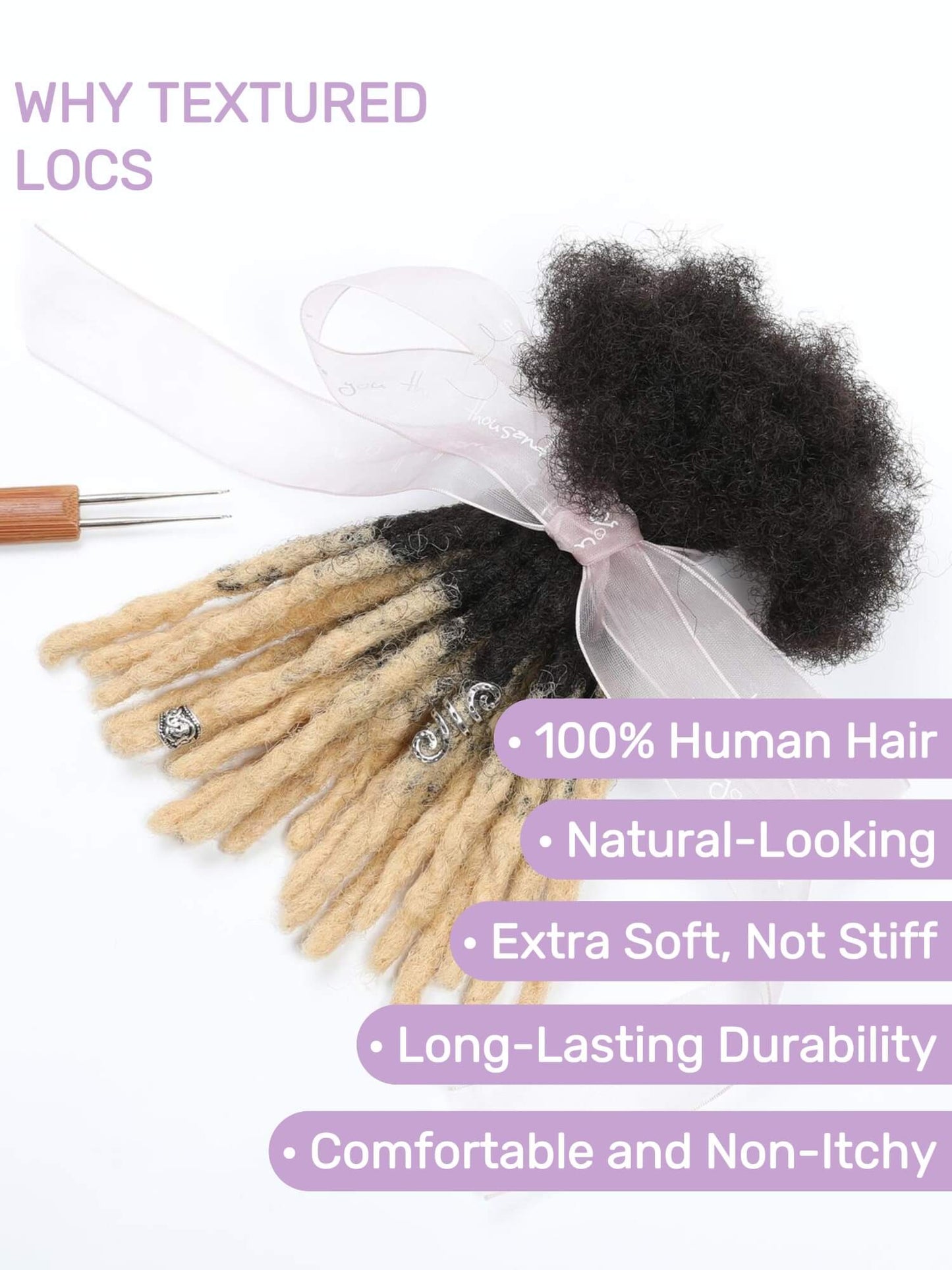 textured loc extensions human hair ombre 1b613