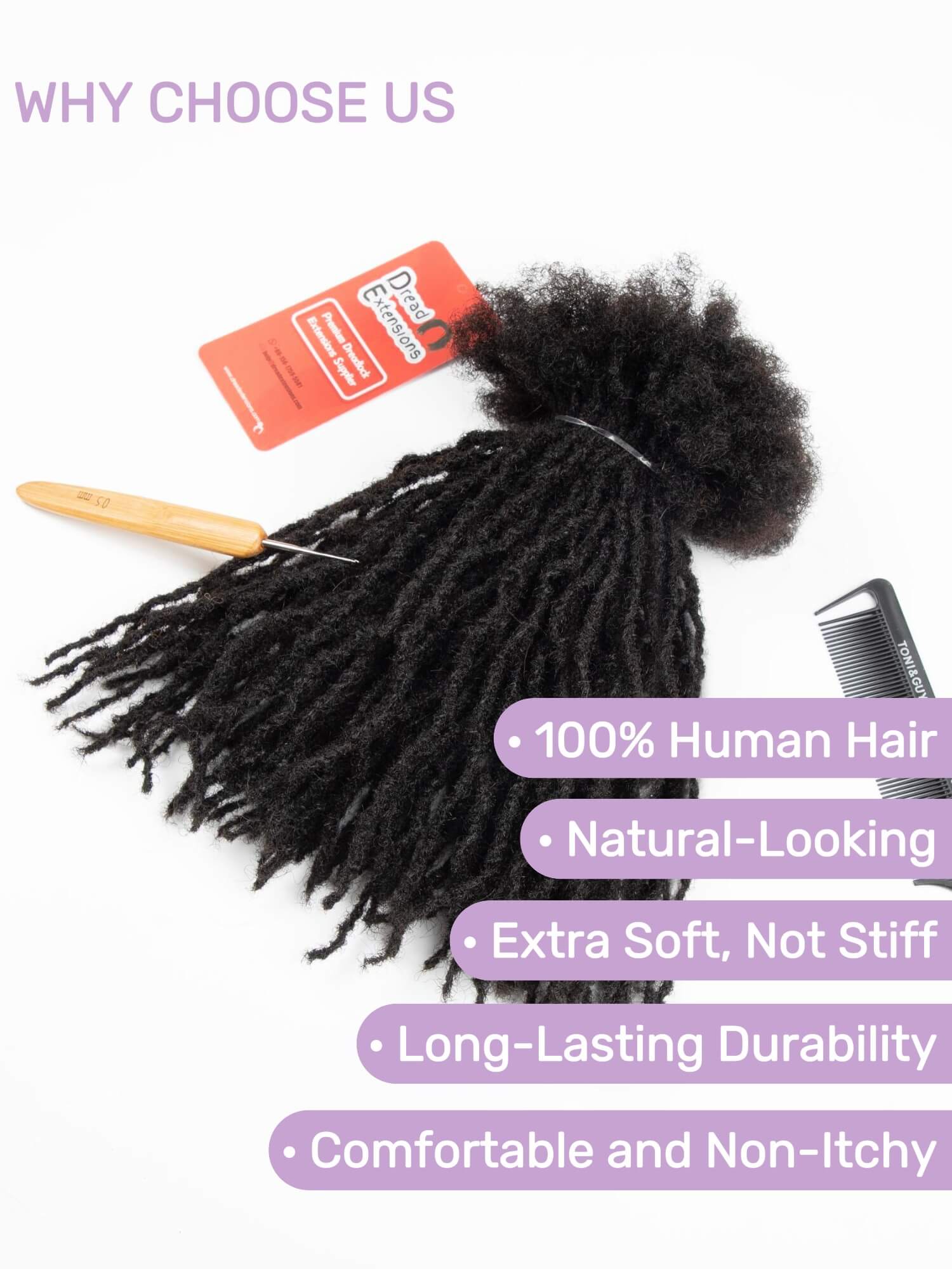 100% Human Hair Anwi Textured Micro 0.2cm Size Loc Extensions – D.E