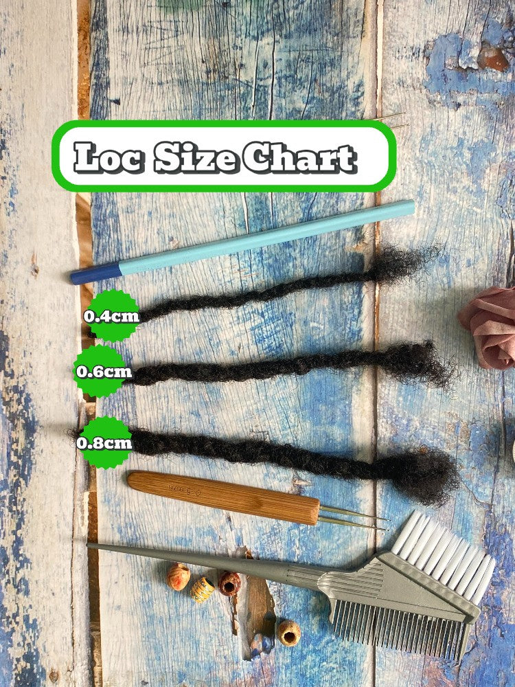 textured loc extensions size chart
